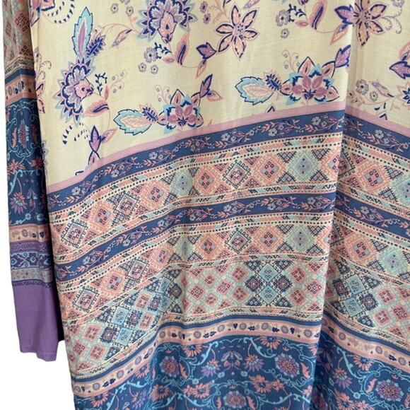 Olivaceous Pink & Purple Colorful Bright Long Sleeve Boho Dress Women Sz M - Picture 5 of 10